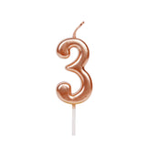 Lumanare De Tort, Party, Din Parafina, Rose Gold - vivimall.ro