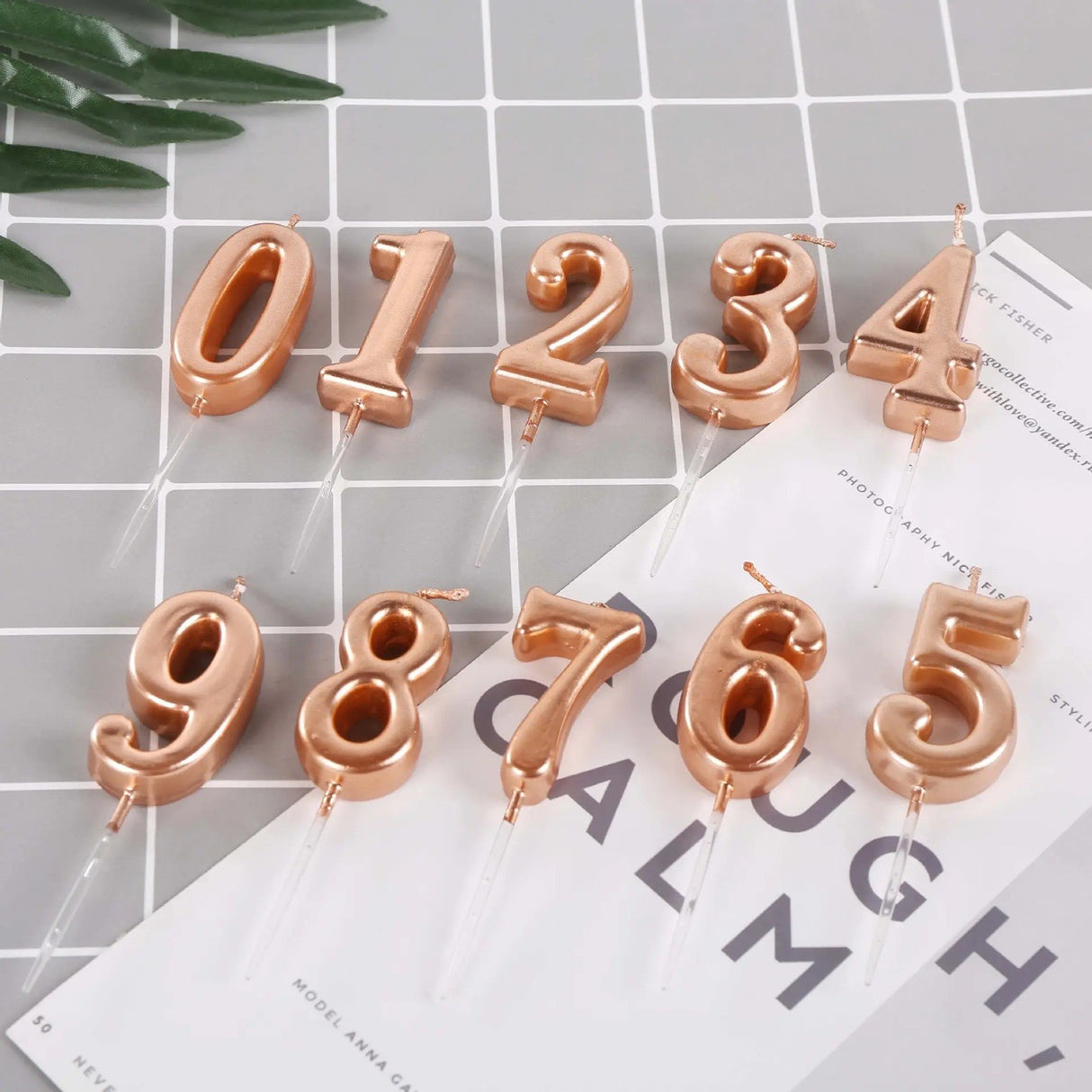 Lumanare De Tort, Party, Din Parafina, Rose Gold - vivimall.ro