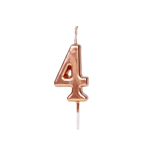 Lumanare De Tort, Party, Din Parafina, Rose Gold - vivimall.ro