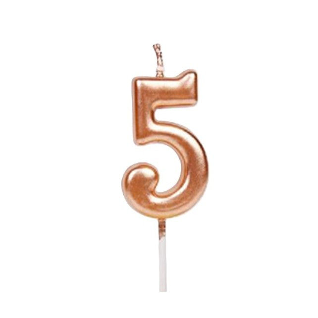 Lumanare De Tort, Party, Din Parafina, Rose Gold - vivimall.ro