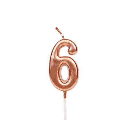 Lumanare De Tort, Party, Din Parafina, Rose Gold - vivimall.ro
