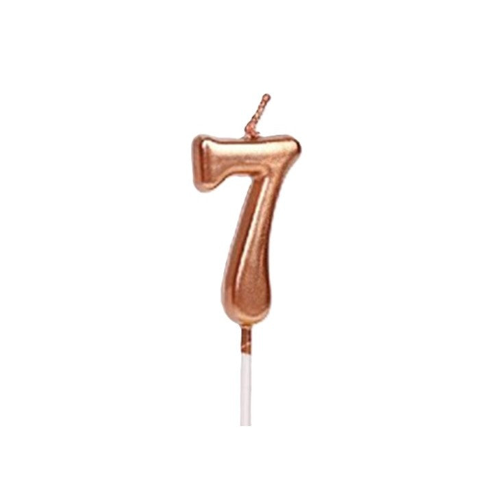 Lumanare De Tort, Party, Din Parafina, Rose Gold - vivimall.ro