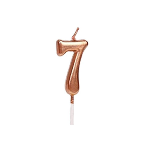 Lumanare De Tort, Party, Din Parafina, Rose Gold - vivimall.ro