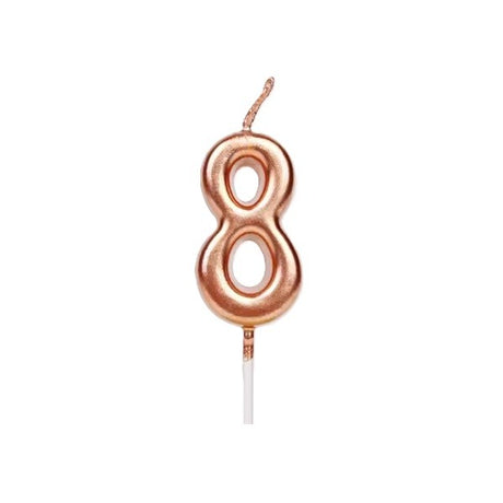 Lumanare De Tort, Party, Din Parafina, Rose Gold - vivimall.ro