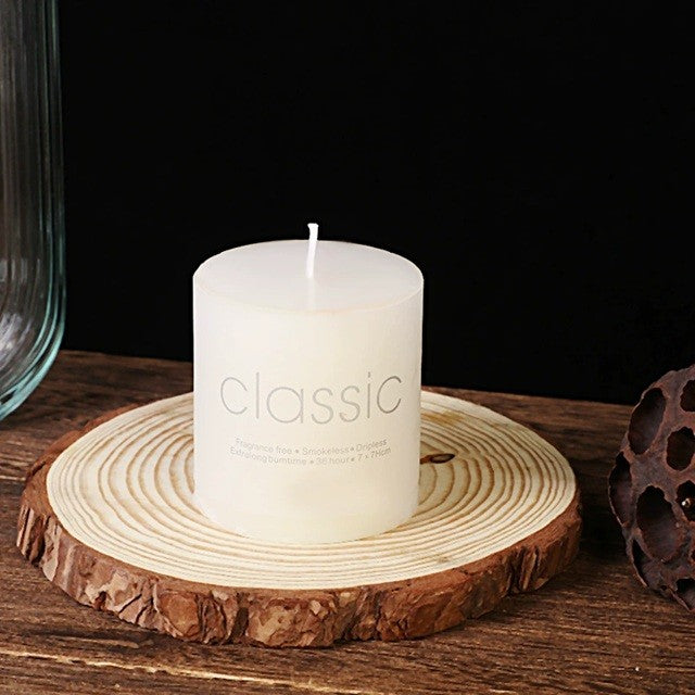 Lumanare Decorativa, Din Parafina, Cilindrica, Fara Fum Si Fara Parfum, 260 G, Ardere 36H, Ivory