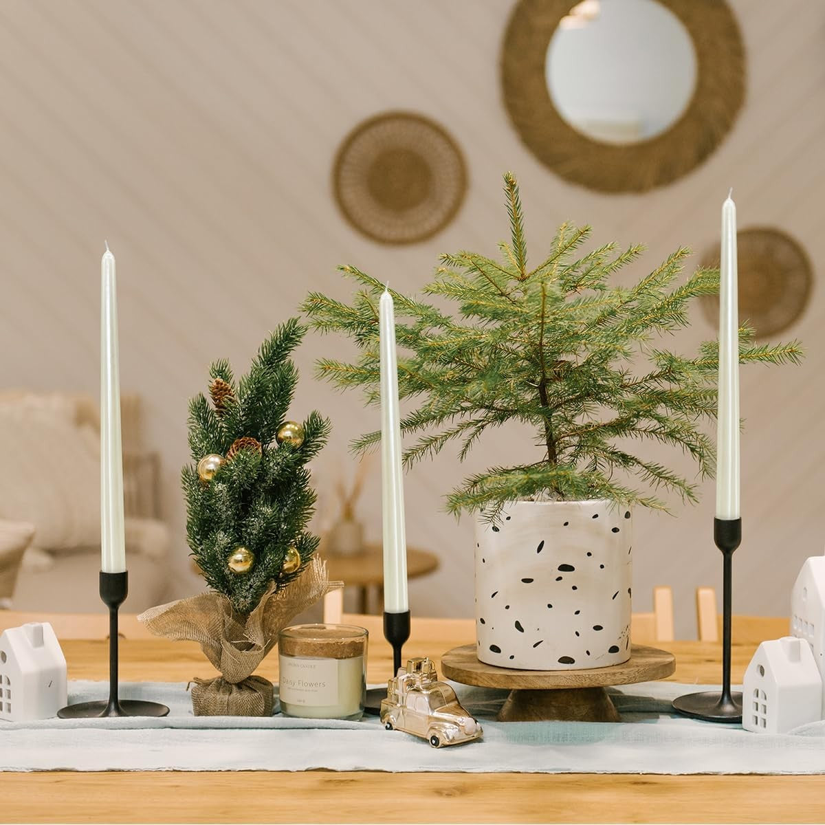 Lumanare Decorativa, Pentru Masa, 25 Cm, Din Parafina, Fara Fum, Ardere 7.5H,