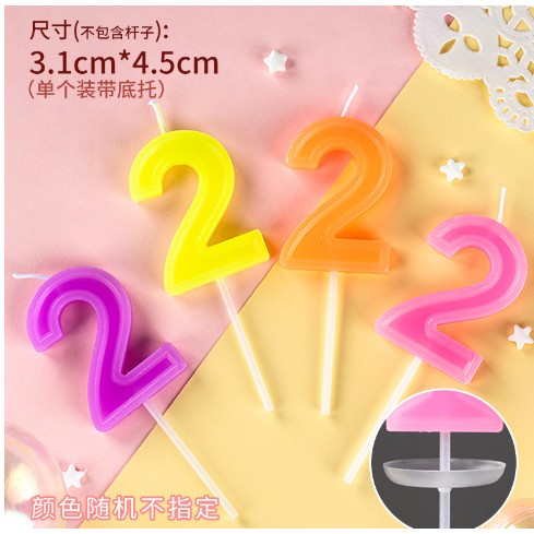 Lumanare Tort, cifra 2, Vivimall, Culoare Random - vivimall.ro