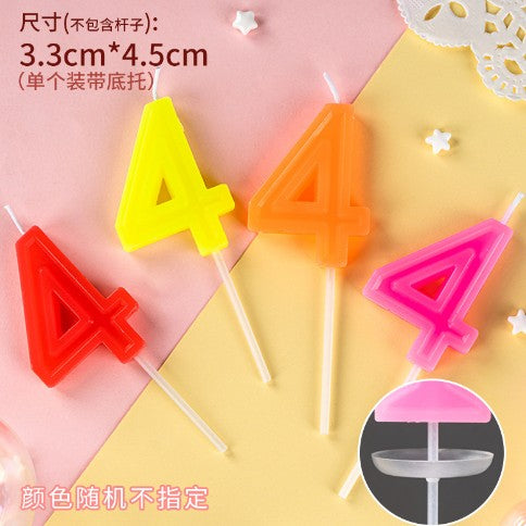 Lumanare Tort, cifra 4, Vivimall, Culoare Random - vivimall.ro