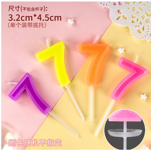 Lumanare Tort, cifra 7, Vivimall, Culoare Random - vivimall.ro