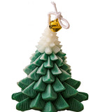 Lumanare Parfumata de Craciun, Flippy, Model Brad de Craciun, din Ceara de Soia, Cadou Creativ Handmade de Craciun, 8 x 7 x 7 cm, Verde - vivimall.ro