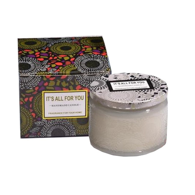 Lumanare Parfumata, Vivimall, Model Borcan, Alb, Aroma de Flori albe - vivimall.ro