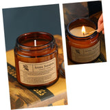 Lumanare Parfumata, Vivimall, Model Borcan Maro, Aroma de Lavanda, din Ceara Vegetala, 6 x 6.5 x 6.5 cm, Maro - vivimall.ro