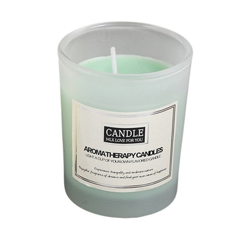 Lumanare Parfumata, Vivimall, Model Borcan Translucid, 6.2 x 5.2 cm, Aroma de Cedru, Verde - vivimall.ro