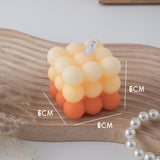 Lumanare Parfumata, Vivimall, din Ceara De Soia, Model Cub, Gradient in 3 Culori Pale, 6x6x6 cm, Aroma de Portocale, Orange - vivimall.ro