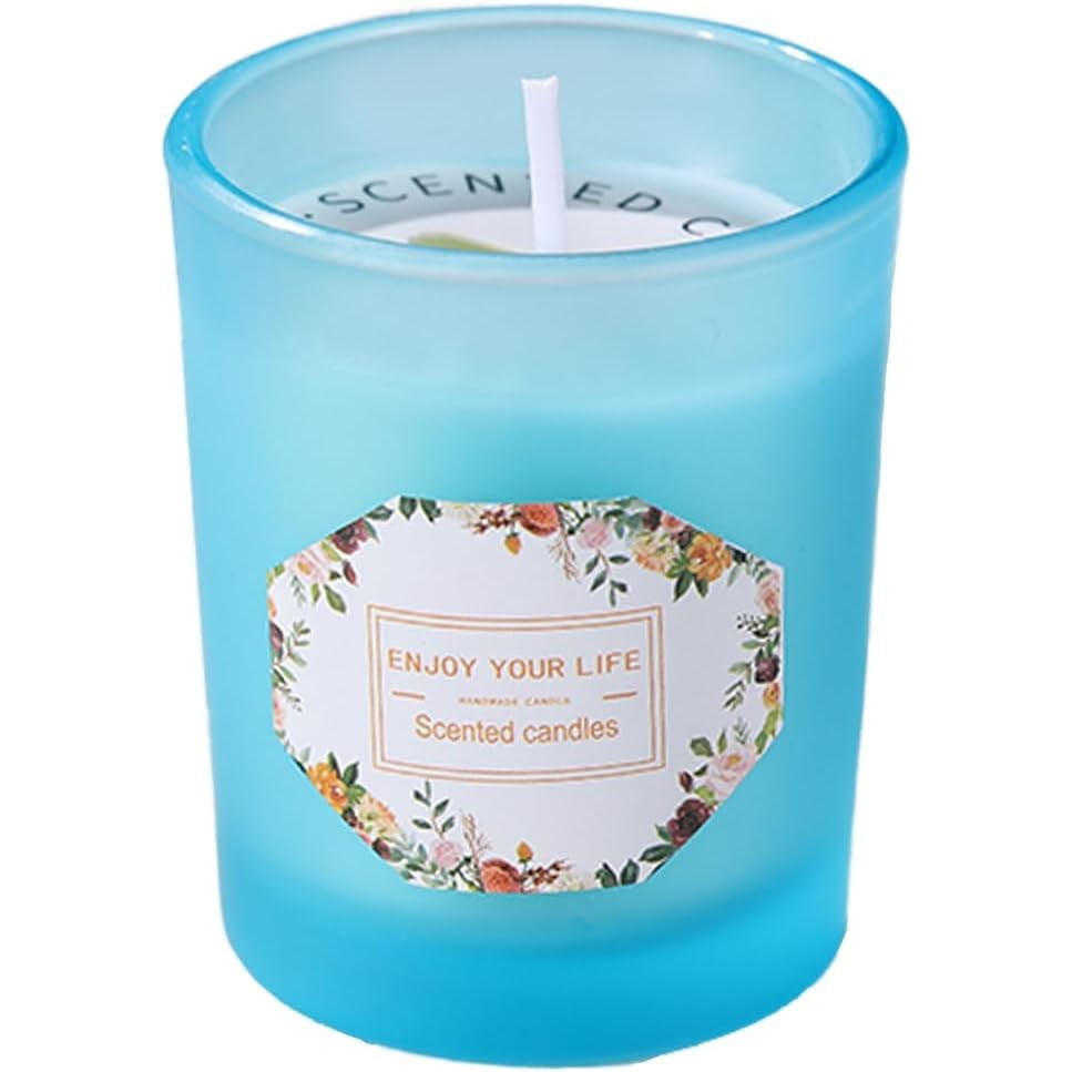 Lumanare Parfumata, Model Pahar, Aroma De Lime Si Busuioc, Din Ceara De Soia