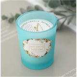 Lumanare Parfumata, Flippy, Model Pahar Albastru, Aroma de Lime si Busuioc, din Ceara de Soia, 6.2 x 5.2 cm, Albastru