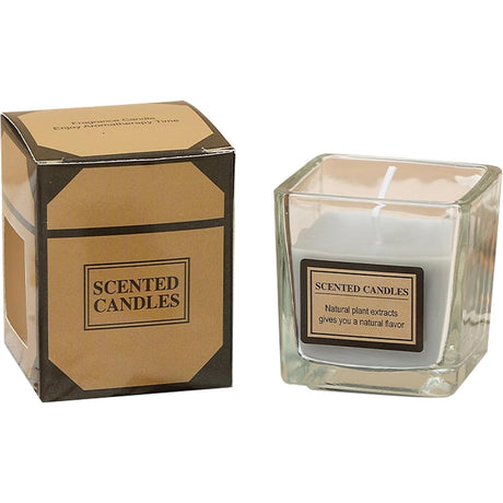 Lumanare Parfumata, Vivimall, Model Pahar Transparent, cu Ulei Esential, 4.8 x 5.4 x 5.5 cm, Aroma de Chihlimbar, Gri - vivimall.ro