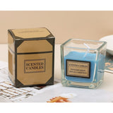 Lumanare Parfumata, Vivimall, Model Pahar Transparent, cu Ulei Esential, 4.8 x 5.4 x 5.5 cm, Aroma de Frezie, Albastru - vivimall.ro