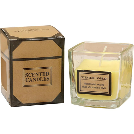 Lumanare Parfumata, Model Pahar, Cu Ulei Esential, Aroma De Kaki Japonez, Galben - vivimall.ro