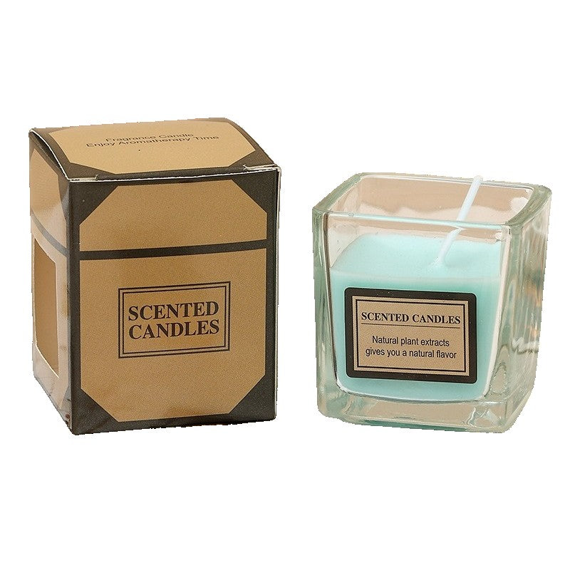 Lumanare Parfumata, Model Pahar, Cu Ulei Esential, Aroma Oceanica, Albastru