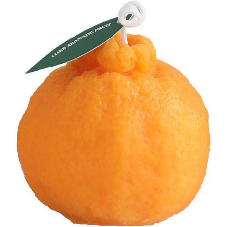 Lumanare Parfumata, Vivimall, Model Portocala Mica, Ardere 10h, 140 g, 7 x 7 cm, Parfum de Portocala, Portocaliu - vivimall.ro