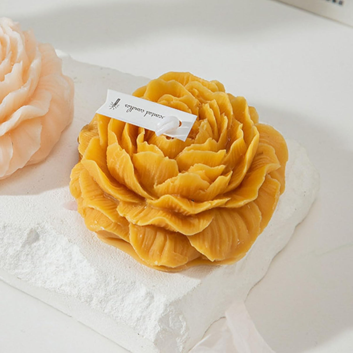 Lumanare Parfumata, Vivimall, Model Trandafir, Ardere 10h, 70 g, 7.5 x 3.5 cm, Parfum de Citrice, Portocaliu - vivimall.ro