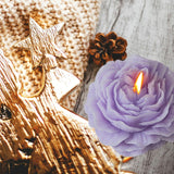 Lumanare Parfumata, Vivimall, Model Trandafir, Ardere 10h, 70 g, 7.5 x 3.5 cm, Parfum de Lavanda, Mov - vivimall.ro