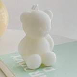 Lumanare Parfumata, Vivimall, Model Ursulet, Alba, Aromaterapie, 5.5x3.6x4 cm - vivimall.ro