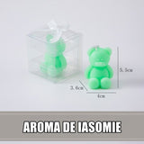 Lumanare Parfumata, Vivimall, Model Ursulet, Verde, Aroma de Iasomie, 5.5x3.6x4 cm - vivimall.ro