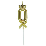 Lumanare Pentru Tort Cifra 0, Gold, Party - vivimall.ro