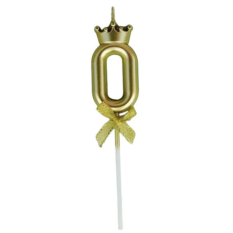 Lumanare Pentru Tort Cifra 0, Gold, Party - vivimall.ro