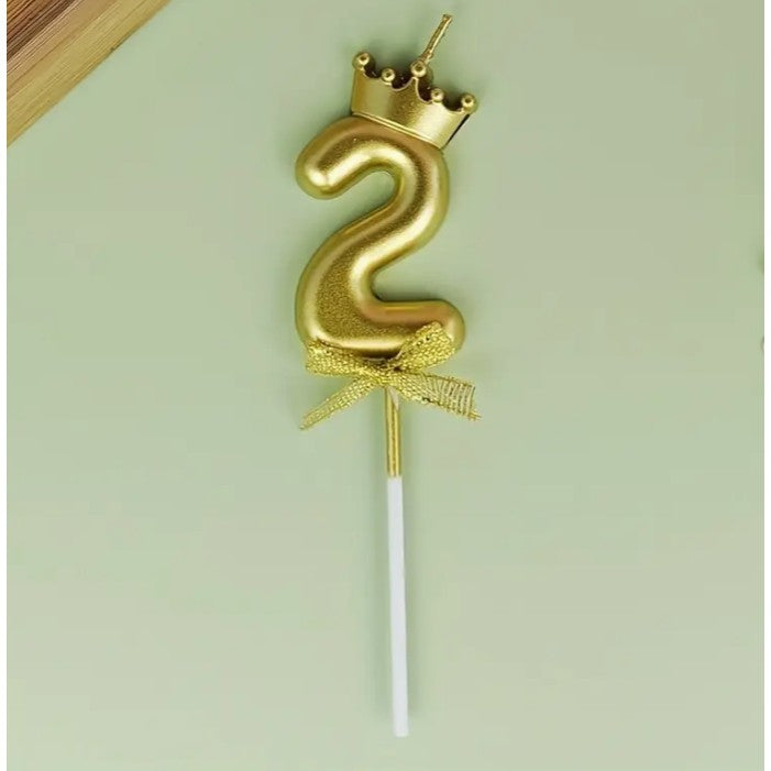 Lumanare Pentru Tort Cifra 2, Gold, Party - vivimall.ro