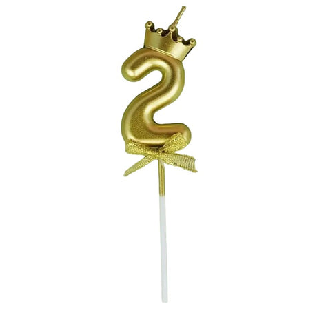 Lumanare Pentru Tort Cifra 2, Gold, Party - vivimall.ro