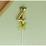 Lumanare Pentru Tort Cifra 4, Gold, Party - vivimall.ro