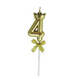 Lumanare Pentru Tort Cifra 4, Gold, Party - vivimall.ro