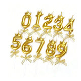 Lumanare pentru Tort Cifra 5, Model Coroana, Gold, Vivimall, Party - vivimall.ro