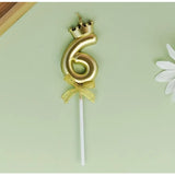 Lumanare Pentru Tort Cifra 6, Gold, Party - vivimall.ro