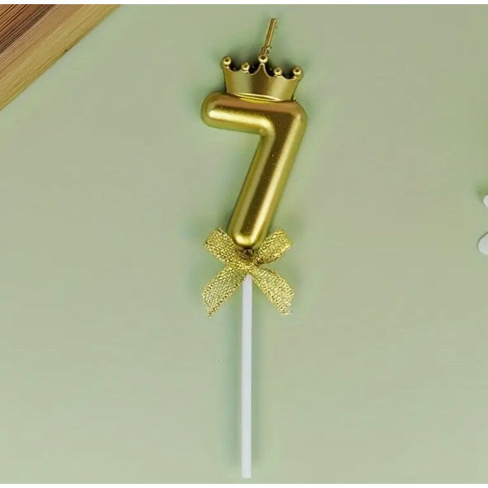 Lumanare Pentru Tort Cifra 7, Gold, Party - vivimall.ro