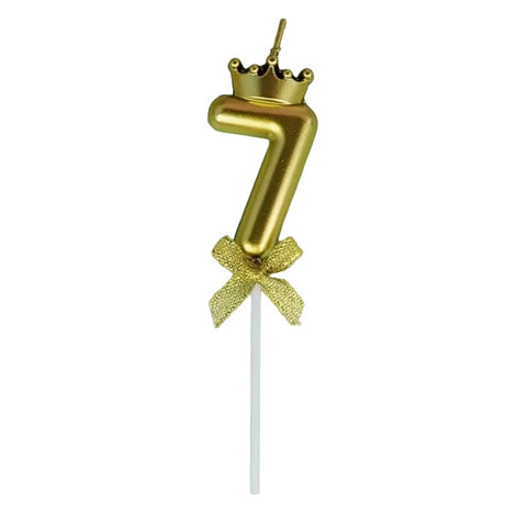 Lumanare Pentru Tort Cifra 7, Gold, Party - vivimall.ro