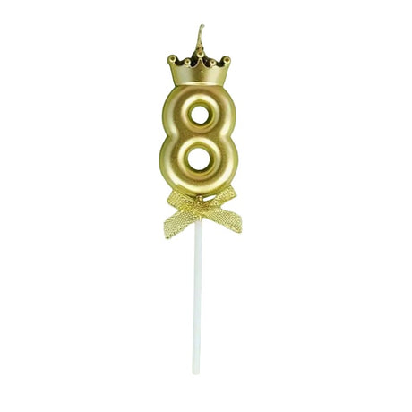Lumanare Pentru Tort Cifra 8, Gold, Party - vivimall.ro