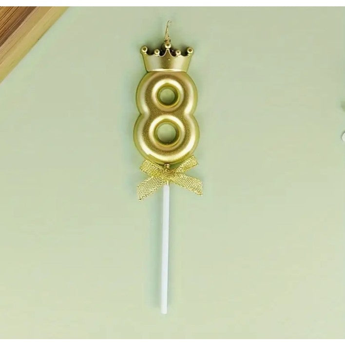 Lumanare Pentru Tort Cifra 8, Gold, Party - vivimall.ro