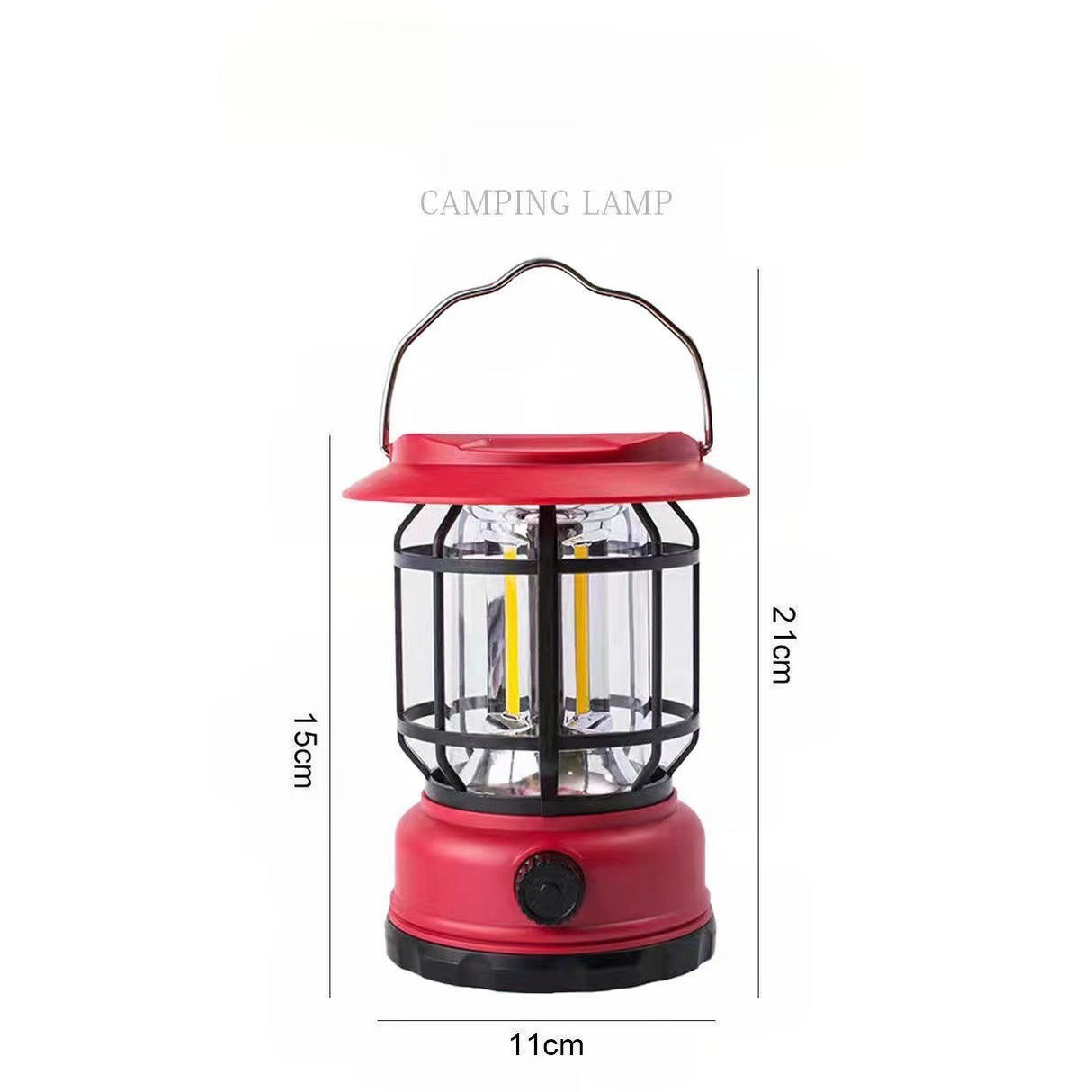 Lampa Portabila Camping, Felinar Vintage, Abs, Iluminare 30 Cob Led, Intensitate Reglabila, Acumulator Inclus, Incarcare Solara Si Usb, 5W - vivimall.ro