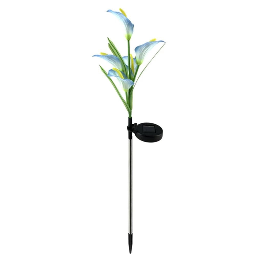 Lumina solara LED tip Crin cu 5 flori, inaltime 75 cm, pentru gradina, Vivimall
