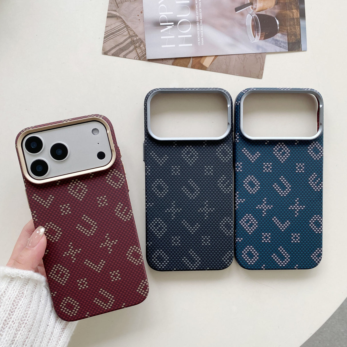 Carcasa Magentica, Vivimall, din Fibra de Carbon, pentru iPhone 17 Air, Portocaliu - vivimall.ro