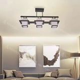 Lustra Clasica Aramis Cu Lemn Abajur Patrat 3 X Dulie E27 Alb - vivimall.ro
