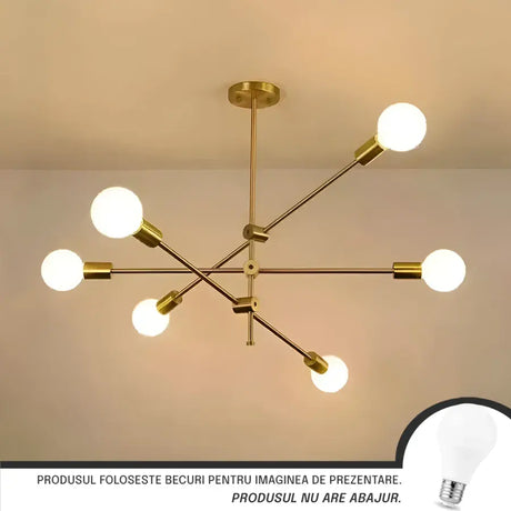 Lustra Dariya, 3 Brate, 6X E27, Metal - vivimall.ro