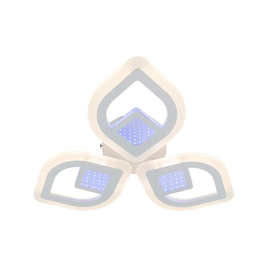 Lustra Led Cu Telecomanda Zeni 3D, 3 Elemente, Lumina Rece/Calda/Neutra, Dimabila - vivimall.ro