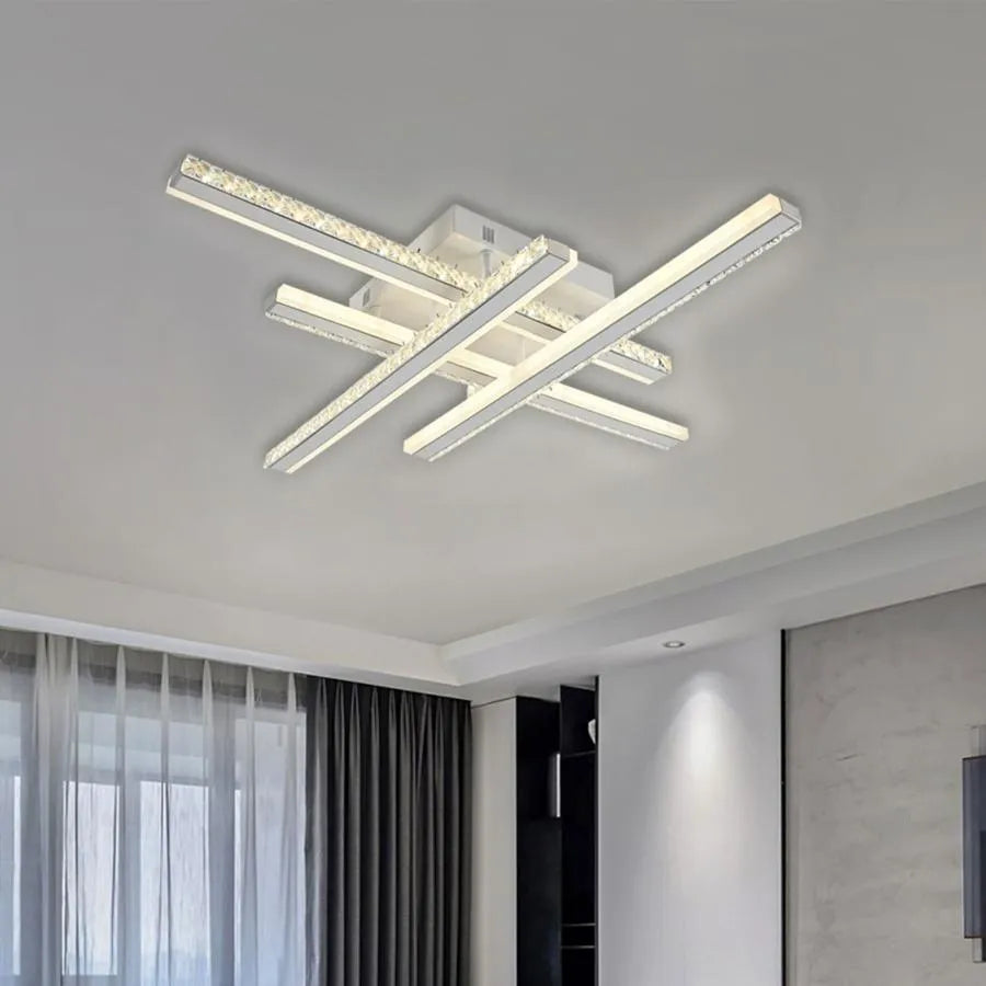 Lustra Led Cu Telecomanda Abigaia, 4 Elemente, Liniara, Lumina Rece/Calda/Neutra, Dimabila - vivimall.ro