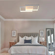 Lustra Led Cu Telecomanda Landyn, 2 Patrate, Lumina Rece/Calda/Neutra, Dimabila - vivimall.ro