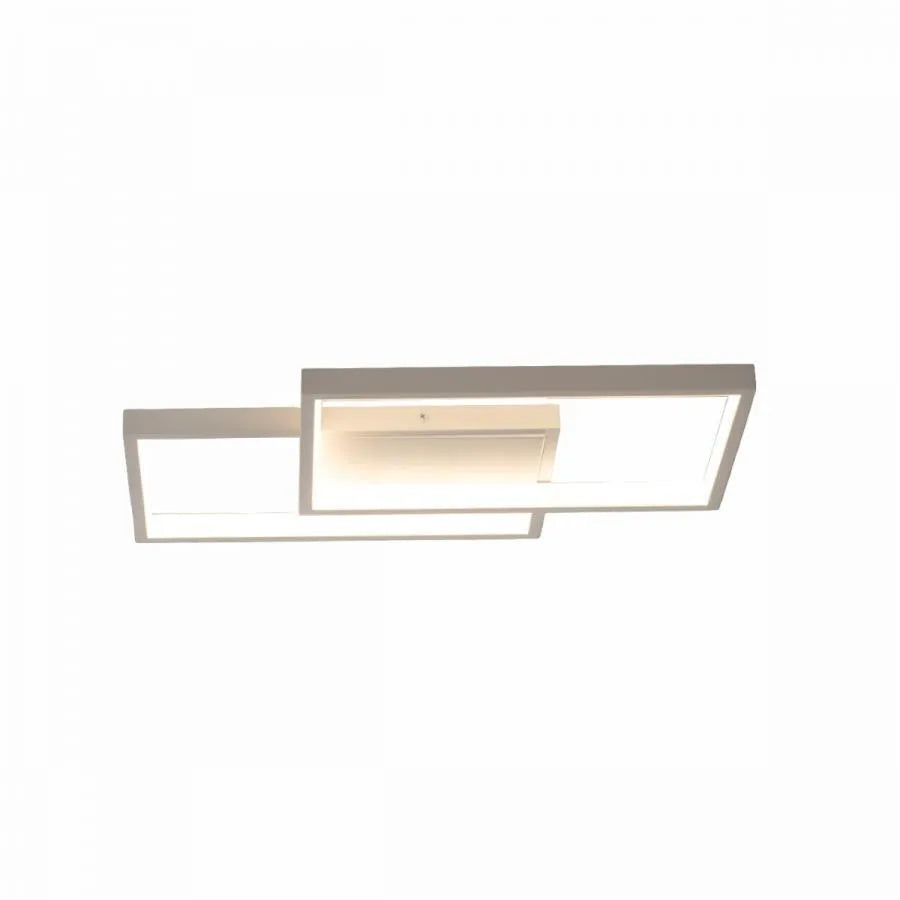Lustra Led Cu Telecomanda Landyn, 2 Patrate, Lumina Rece/Calda/Neutra, Dimabila - vivimall.ro